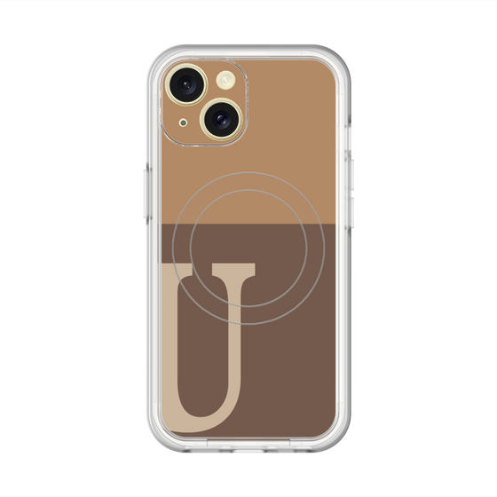 スリムプロテクションプレミアムケース with MagSafe［ オリジナル - initial two tone - U brown ］