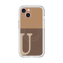 スリムプロテクションプレミアムケース with MagSafe［ オリジナル - initial two tone - U brown ］