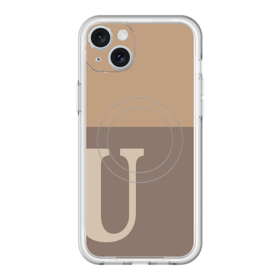 スリムプロテクションプレミアムケース with MagSafe［ オリジナル - initial two tone - U brown ］