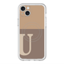スリムプロテクションプレミアムケース with MagSafe［ オリジナル - initial two tone - U brown ］