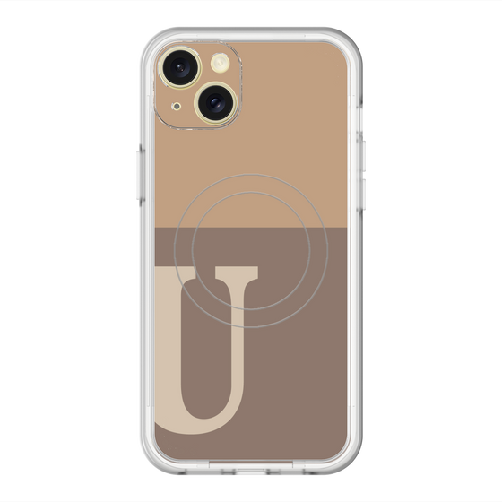 スリムプロテクションプレミアムケース with MagSafe［ オリジナル - initial two tone - U brown ］