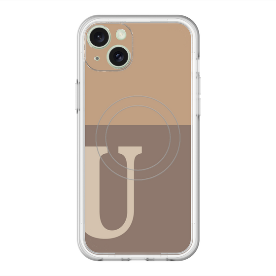 スリムプロテクションプレミアムケース with MagSafe［ オリジナル - initial two tone - U brown ］
