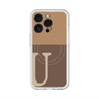スリムプロテクションプレミアムケース with MagSafe［ オリジナル - initial two tone - U brown ］
