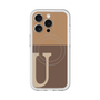 スリムプロテクションプレミアムケース with MagSafe［ オリジナル - initial two tone - U brown ］