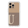 スリムプロテクションプレミアムケース with MagSafe［ オリジナル - initial two tone - U brown ］