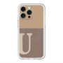 スリムプロテクションプレミアムケース with MagSafe［ オリジナル - initial two tone - U brown ］