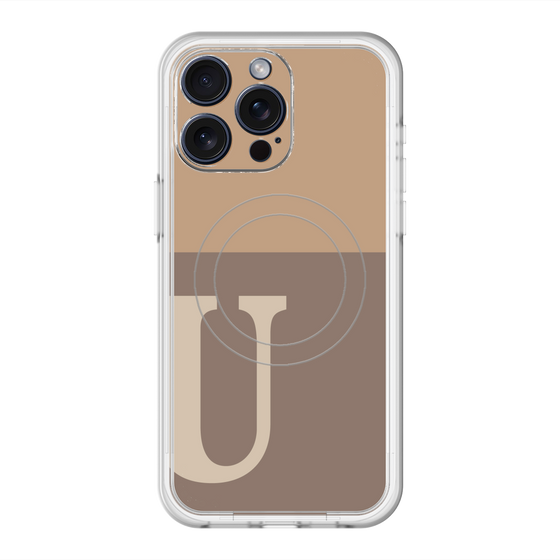スリムプロテクションプレミアムケース with MagSafe［ オリジナル - initial two tone - U brown ］