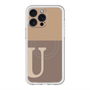 スリムプロテクションプレミアムケース with MagSafe［ オリジナル - initial two tone - U brown ］