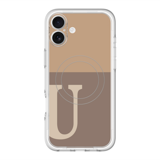スリムプロテクションプレミアムケース with MagSafe［ オリジナル - initial two tone - U brown ］