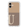 スリムプロテクションプレミアムケース with MagSafe［ オリジナル - initial two tone - U brown ］