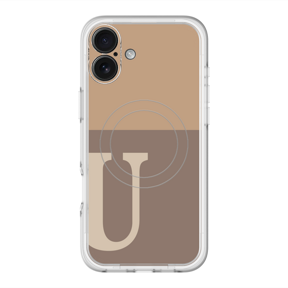 スリムプロテクションプレミアムケース with MagSafe［ オリジナル - initial two tone - U brown ］