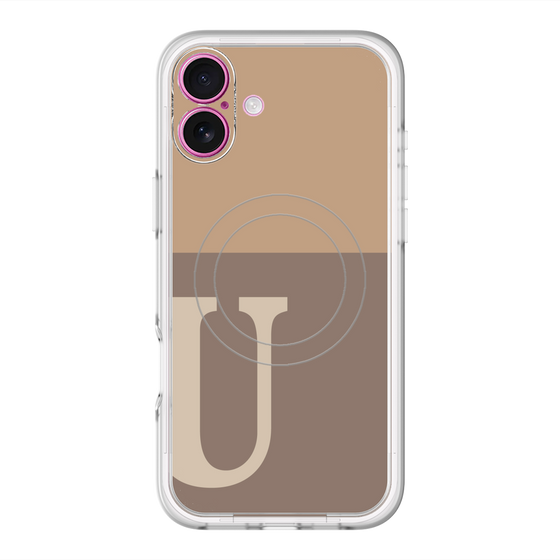 スリムプロテクションプレミアムケース with MagSafe［ オリジナル - initial two tone - U brown ］