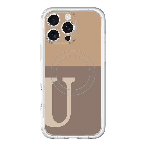 スリムプロテクションプレミアムケース with MagSafe［ オリジナル - initial two tone - U brown ］