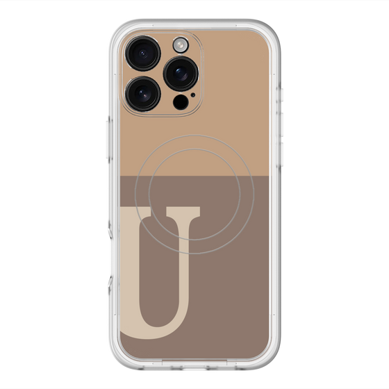 スリムプロテクションプレミアムケース with MagSafe［ オリジナル - initial two tone - U brown ］