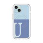 スリムプロテクションプレミアムケース with MagSafe［ オリジナル - initial two tone - U blue ］