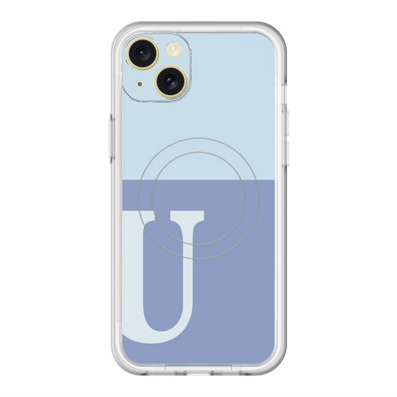 スリムプロテクションプレミアムケース with MagSafe［ オリジナル - initial two tone - U blue ］