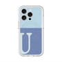 スリムプロテクションプレミアムケース with MagSafe［ オリジナル - initial two tone - U blue ］