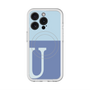 スリムプロテクションプレミアムケース with MagSafe［ オリジナル - initial two tone - U blue ］