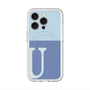 スリムプロテクションプレミアムケース with MagSafe［ オリジナル - initial two tone - U blue ］