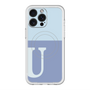 スリムプロテクションプレミアムケース with MagSafe［ オリジナル - initial two tone - U blue ］