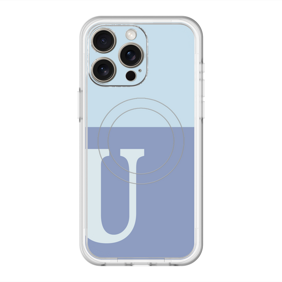 スリムプロテクションプレミアムケース with MagSafe［ オリジナル - initial two tone - U blue ］