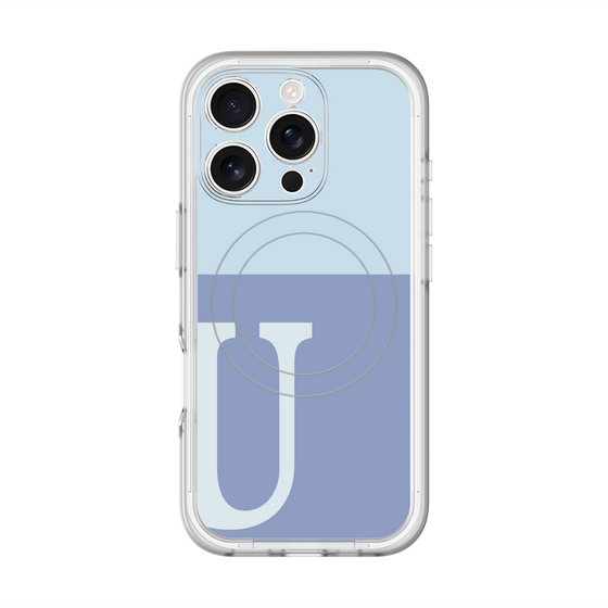 スリムプロテクションプレミアムケース with MagSafe［ オリジナル - initial two tone - U blue ］