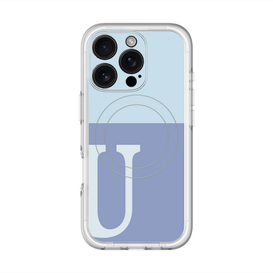 スリムプロテクションプレミアムケース with MagSafe［ オリジナル - initial two tone - U blue ］