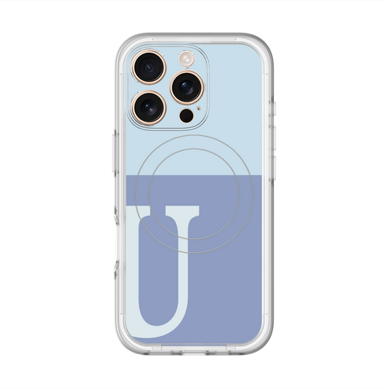 スリムプロテクションプレミアムケース with MagSafe［ オリジナル - initial two tone - U blue ］