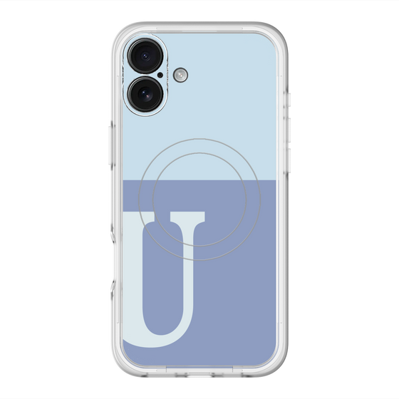 スリムプロテクションプレミアムケース with MagSafe［ オリジナル - initial two tone - U blue ］