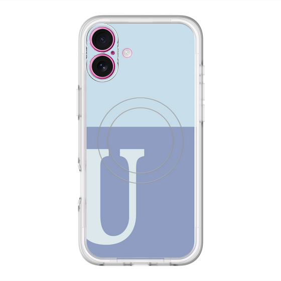 スリムプロテクションプレミアムケース with MagSafe［ オリジナル - initial two tone - U blue ］