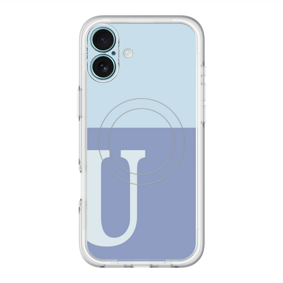 スリムプロテクションプレミアムケース with MagSafe［ オリジナル - initial two tone - U blue ］