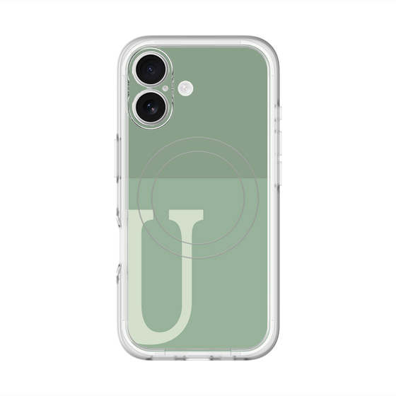 スリムプロテクションプレミアムケース with MagSafe［ オリジナル - initial two tone - U green ］