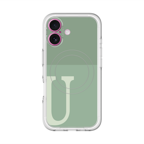 スリムプロテクションプレミアムケース with MagSafe［ オリジナル - initial two tone - U green ］
