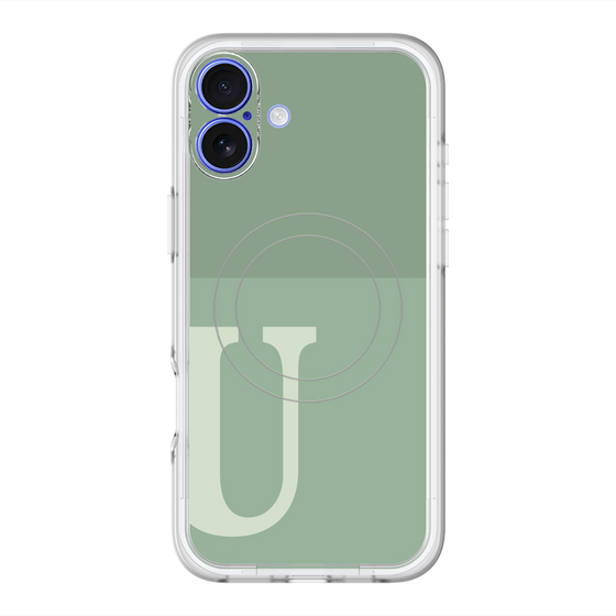 スリムプロテクションプレミアムケース with MagSafe［ オリジナル - initial two tone - U green ］