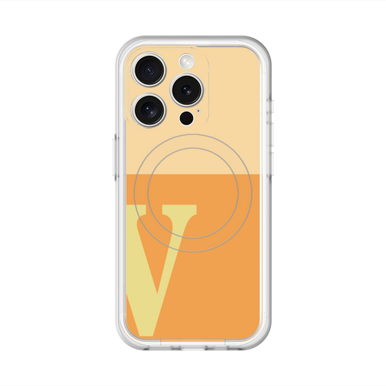 スリムプロテクションプレミアムケース with MagSafe［ オリジナル - initial two tone - V orange ］