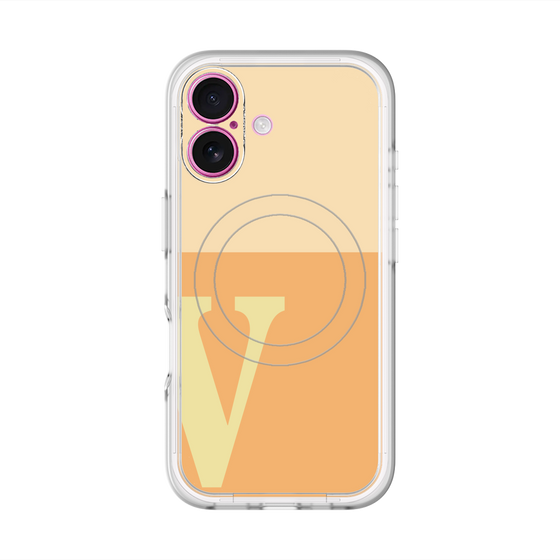 スリムプロテクションプレミアムケース with MagSafe［ オリジナル - initial two tone - V orange ］
