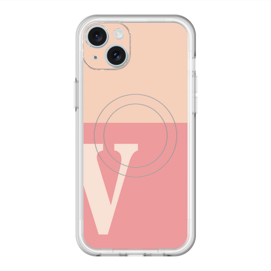 スリムプロテクションプレミアムケース with MagSafe［ オリジナル - initial two tone - V pink ］