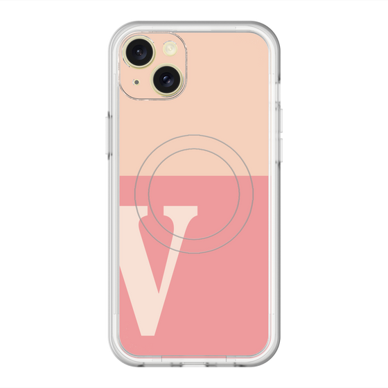 スリムプロテクションプレミアムケース with MagSafe［ オリジナル - initial two tone - V pink ］