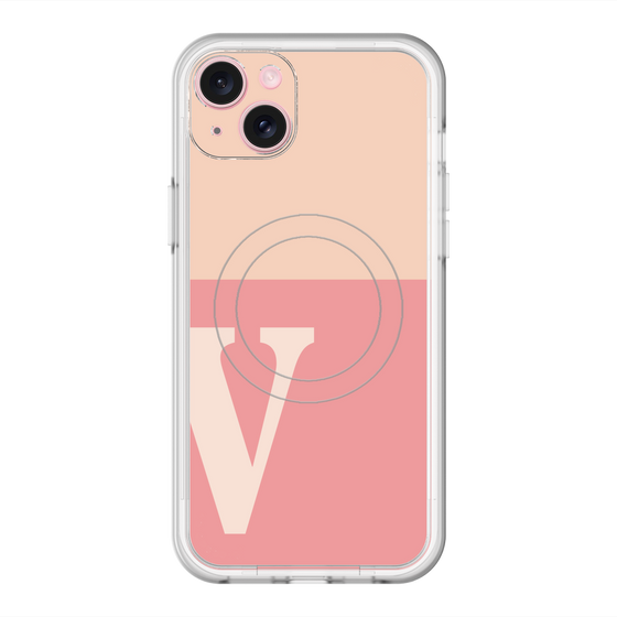スリムプロテクションプレミアムケース with MagSafe［ オリジナル - initial two tone - V pink ］