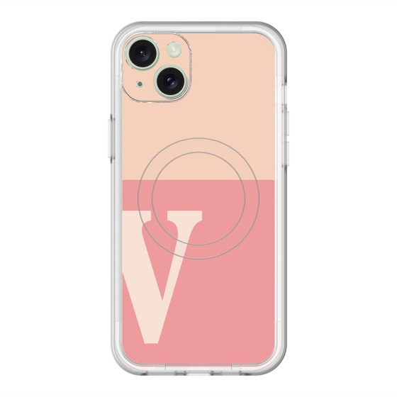 スリムプロテクションプレミアムケース with MagSafe［ オリジナル - initial two tone - V pink ］