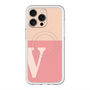 スリムプロテクションプレミアムケース with MagSafe［ オリジナル - initial two tone - V pink ］