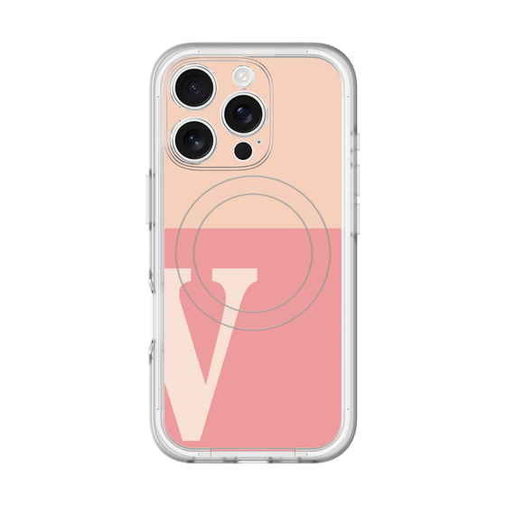 スリムプロテクションプレミアムケース with MagSafe［ オリジナル - initial two tone - V pink ］