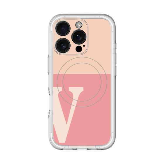 スリムプロテクションプレミアムケース with MagSafe［ オリジナル - initial two tone - V pink ］