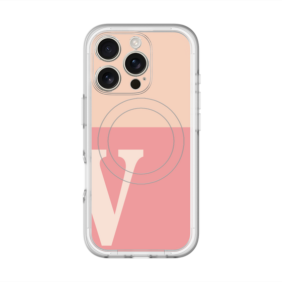 スリムプロテクションプレミアムケース with MagSafe［ オリジナル - initial two tone - V pink ］
