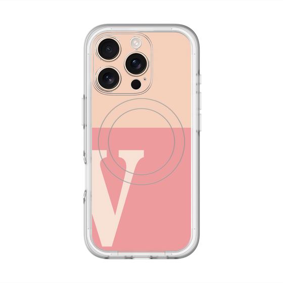 スリムプロテクションプレミアムケース with MagSafe［ オリジナル - initial two tone - V pink ］
