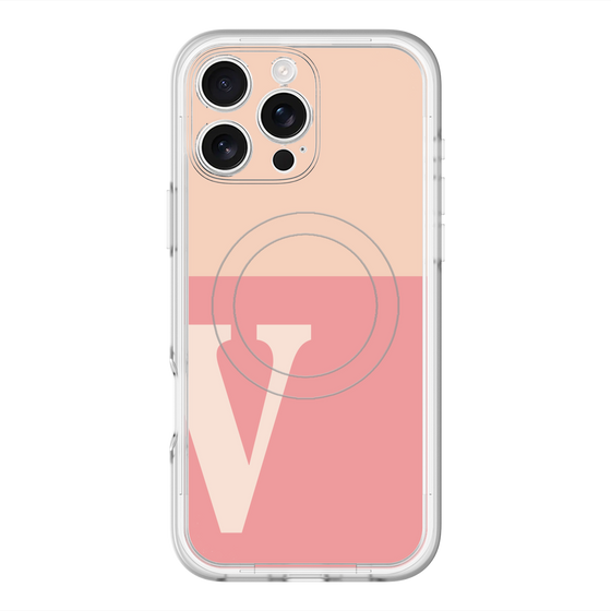 スリムプロテクションプレミアムケース with MagSafe［ オリジナル - initial two tone - V pink ］