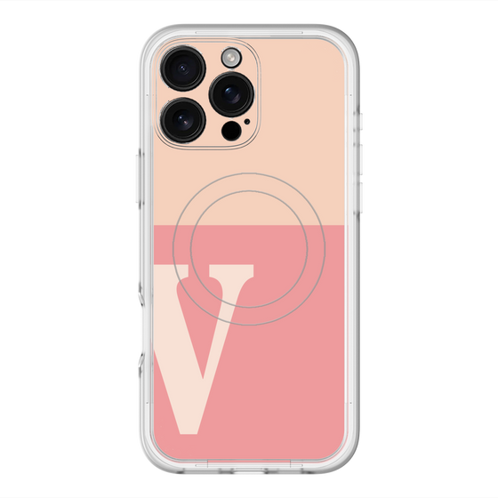 スリムプロテクションプレミアムケース with MagSafe［ オリジナル - initial two tone - V pink ］