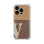 スリムプロテクションプレミアムケース with MagSafe［ オリジナル - initial two tone - V brown ］
