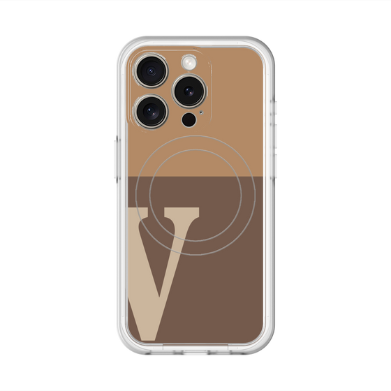 スリムプロテクションプレミアムケース with MagSafe［ オリジナル - initial two tone - V brown ］