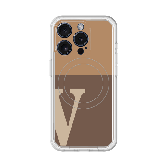 スリムプロテクションプレミアムケース with MagSafe［ オリジナル - initial two tone - V brown ］